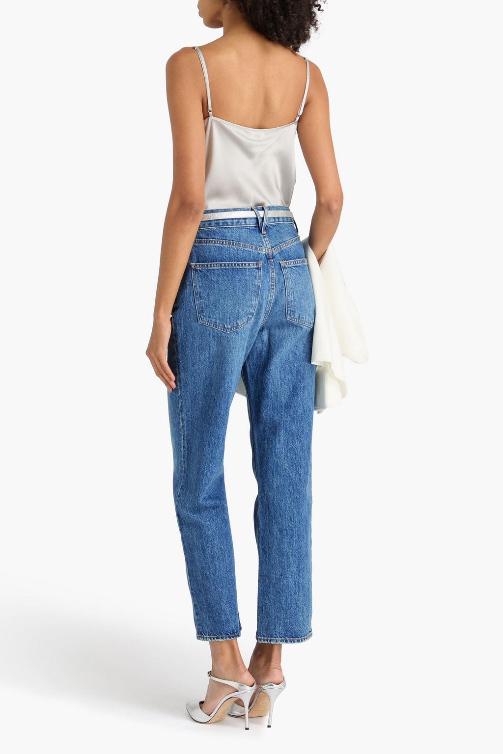 VERONICA BEARD Daniela embellished high-rise straight-leg jeans