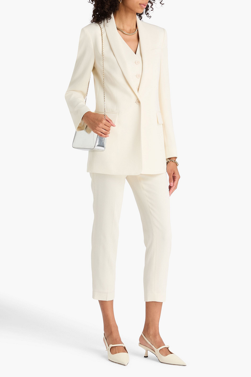  Theory - Textured-crepe Blazer - White - Us 12 