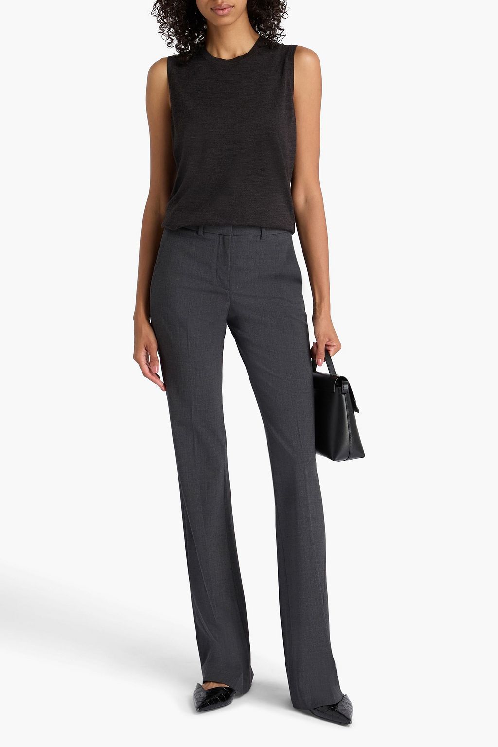 THEORY Demitria wool-blend crepe flared pants