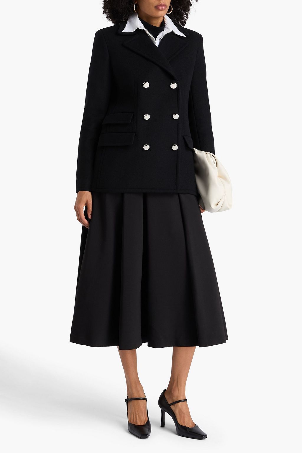 THEORY Double-breasted wool-blend felt coat