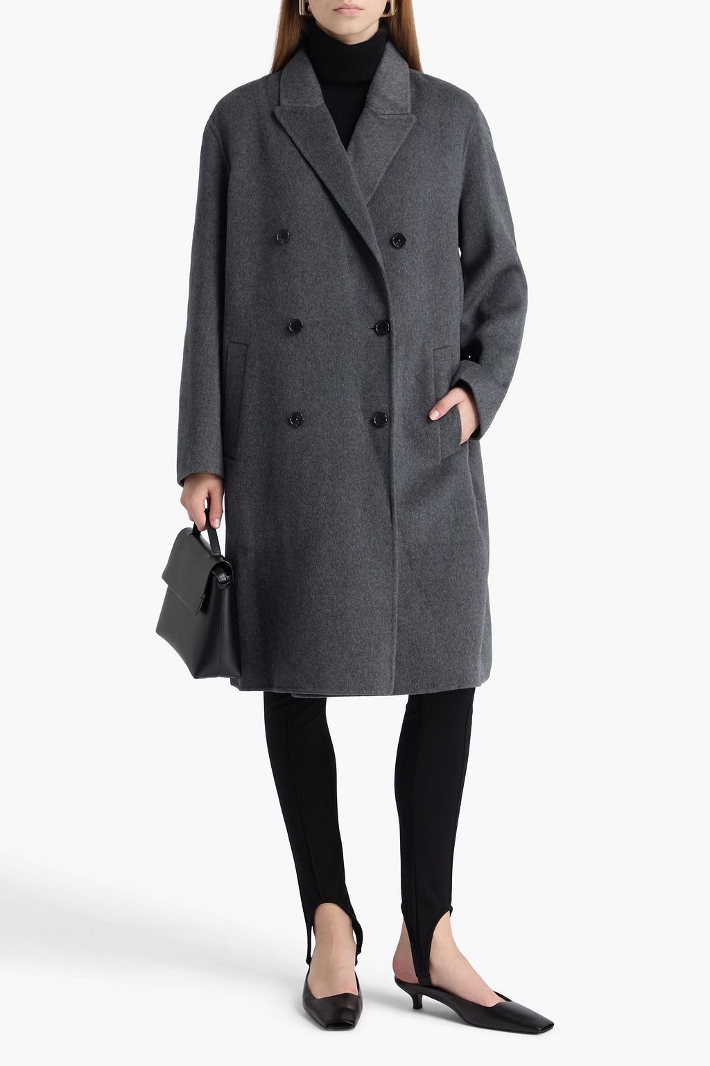 THEORY Double-breasted wool and cashmere-blend felt coat