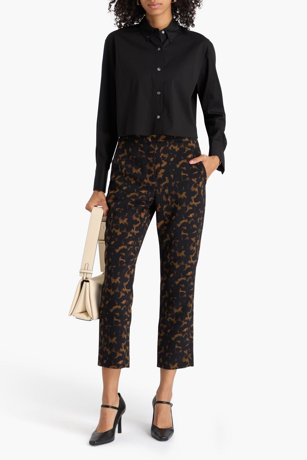 THEORY Cropped Hemd aus Stretch-Baumwollpopeline