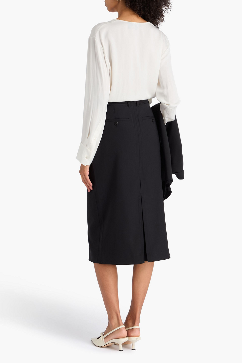  Theory - Silk-cady Shirt - White - L 