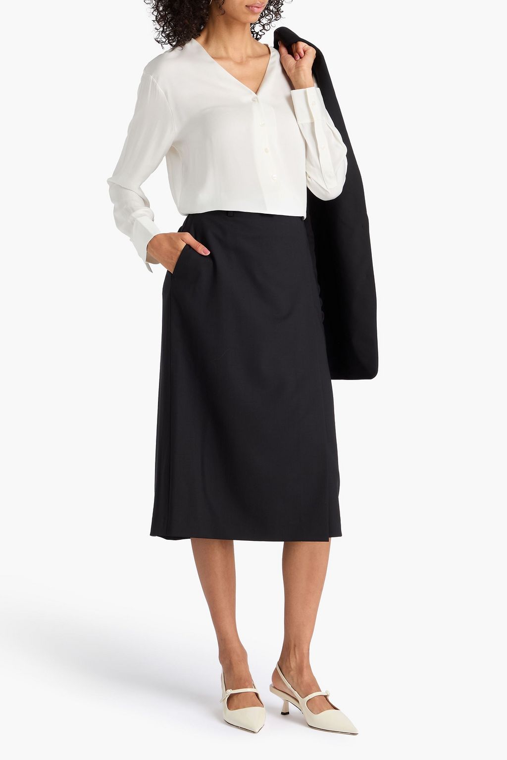 THEORY Silk-cady shirt