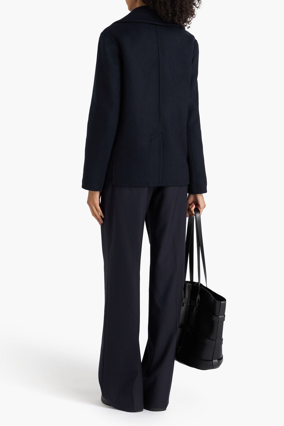  Theory - Brushed Wool-blend Felt Coat - Blue - L 