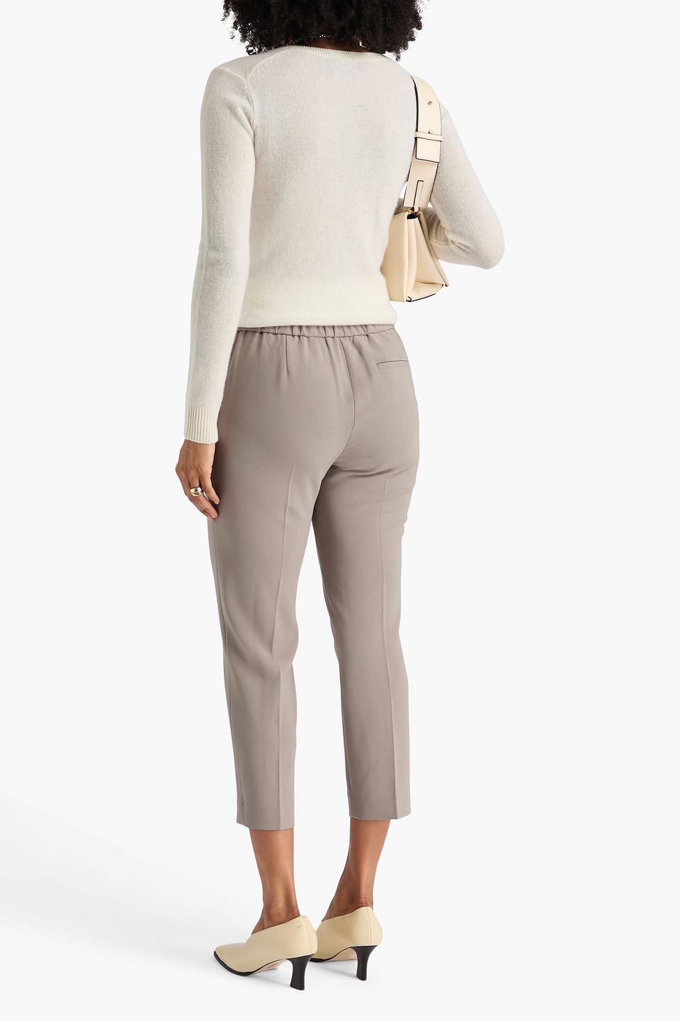  Theory - Treeca Cropped Crepe Tapered Pants - Neutral - Us 0 