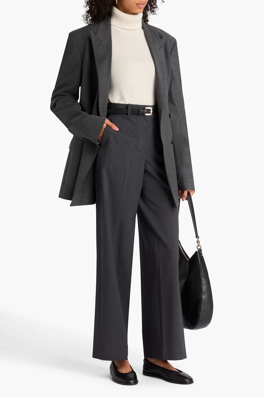 THEORY Wool-blend straight-leg pants