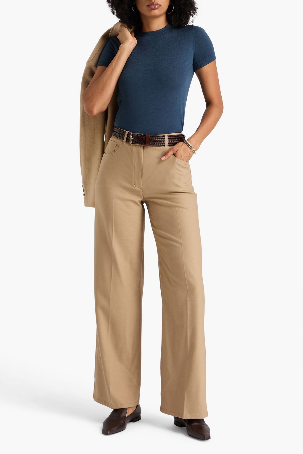 THEORY Flannel wide-leg pants