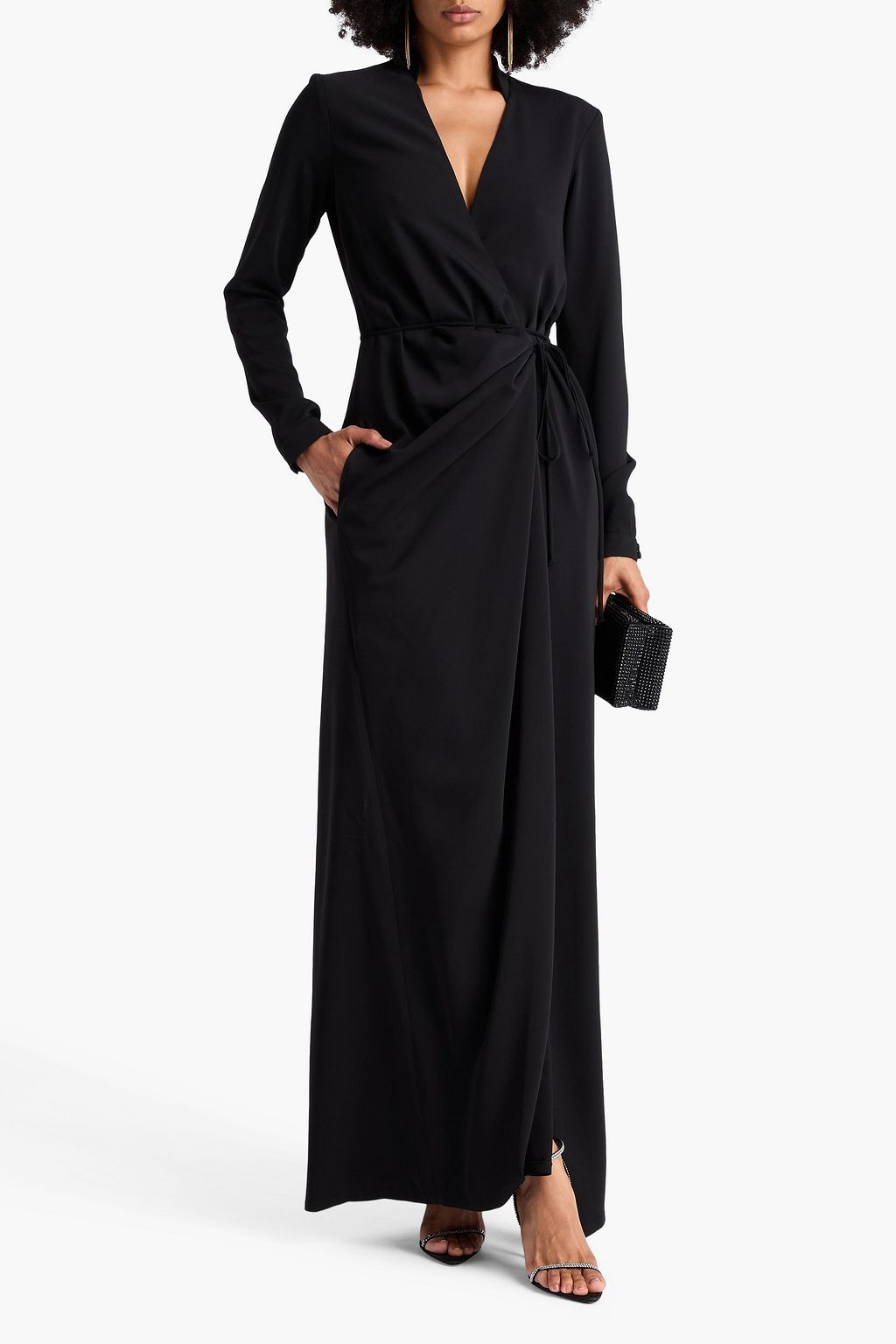 COSTARELLOS Crepe wrap gown