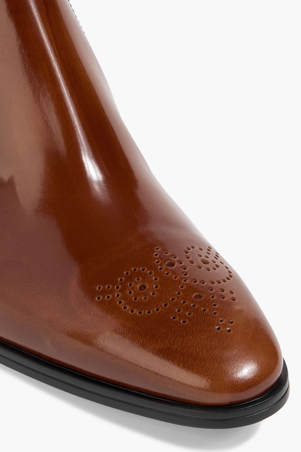 TOD'S Laser-cut glossed-leather Chelsea boots