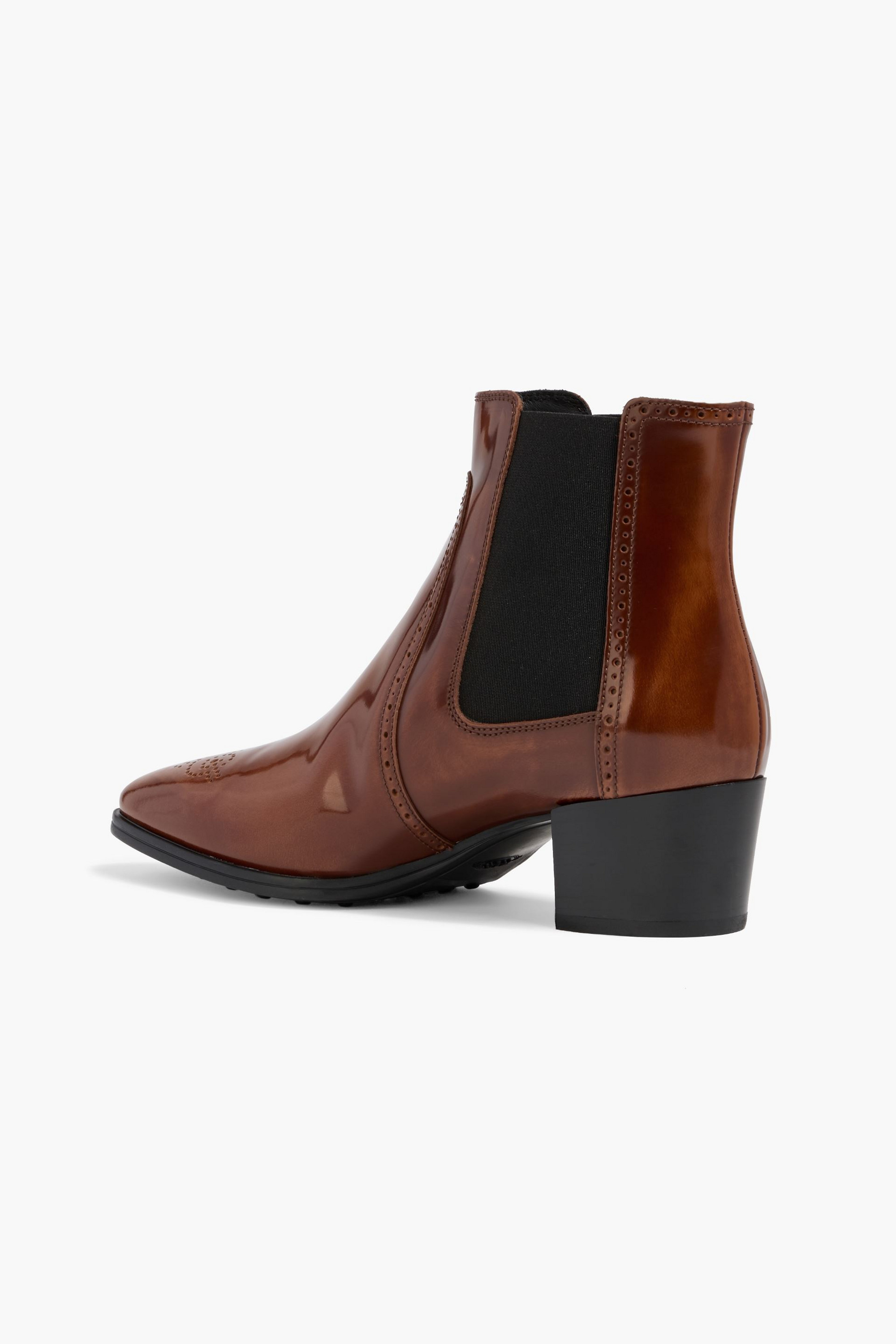 Tod's - Laser-cut glossed-leather Chelsea boots | Plush