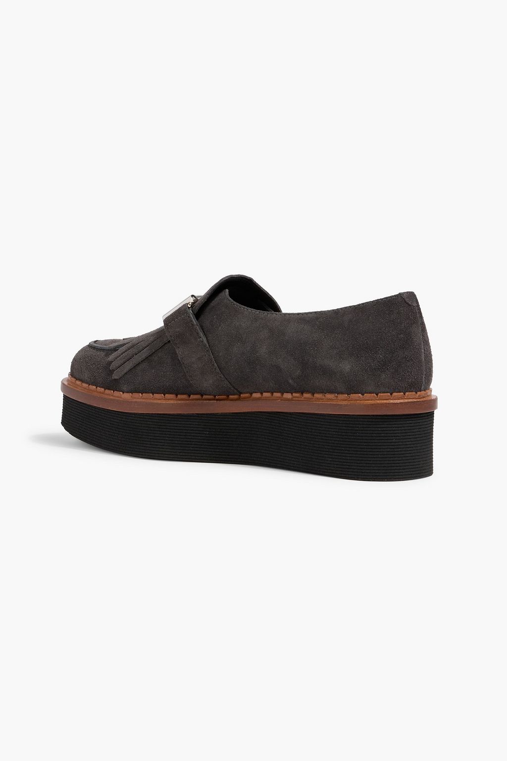 TOD'S Double T fringed suede platform brogues