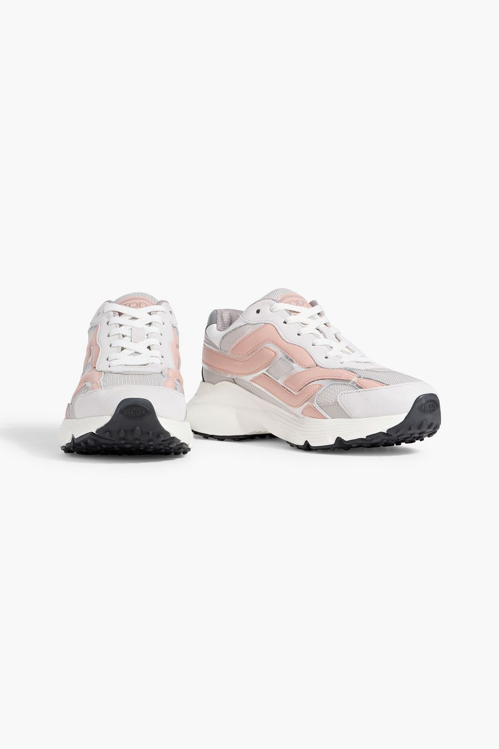 TOD'S Leather, suede and mesh sneakers