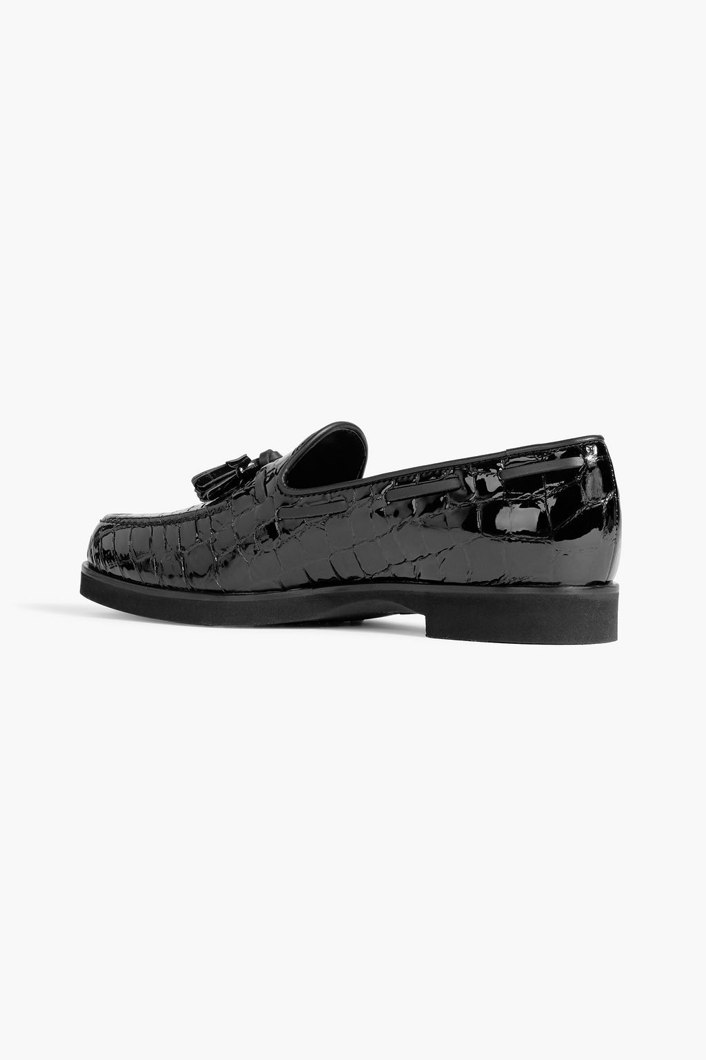 TOD'S Tasseled croc-effect leather loafers