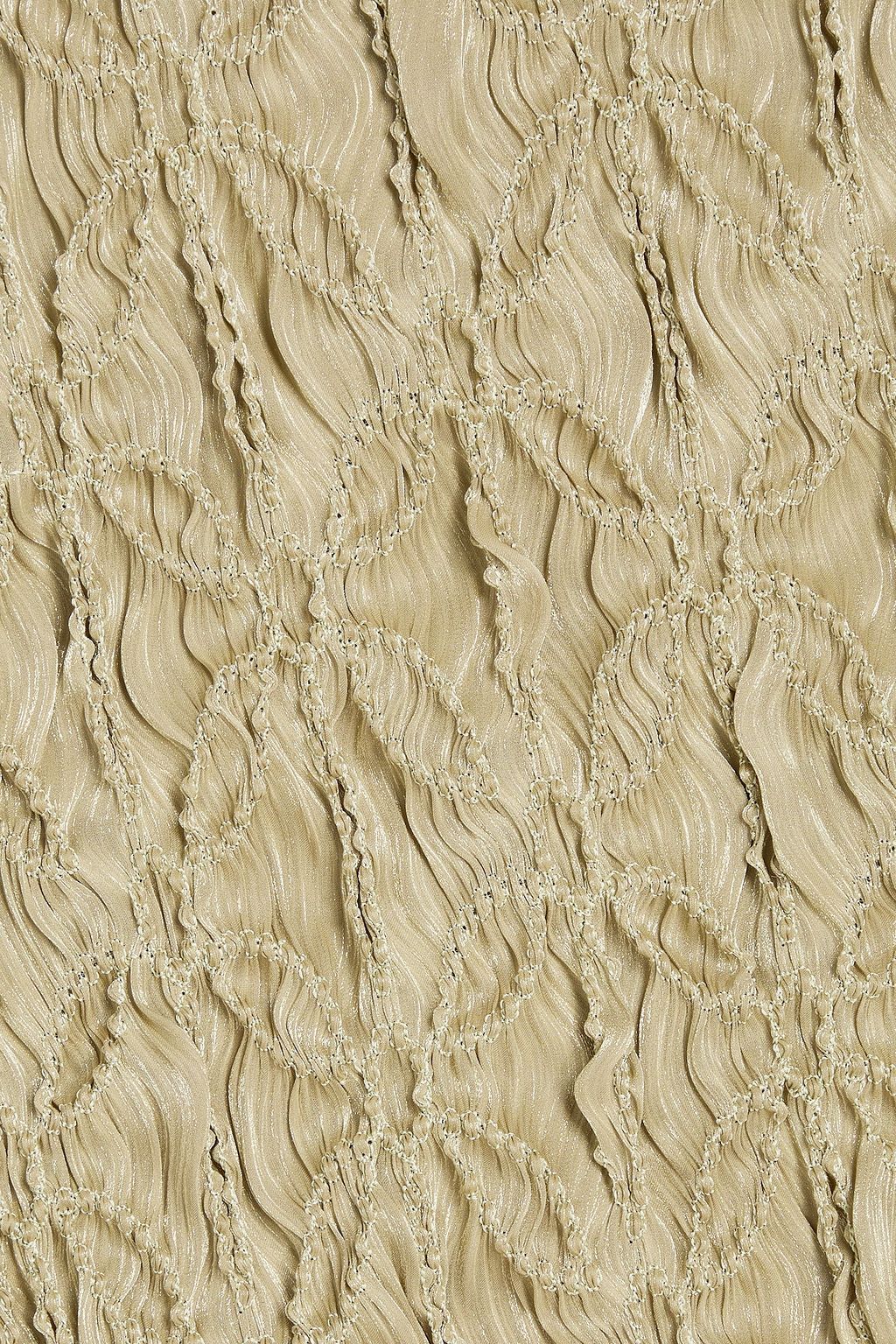 COSTARELLOS Smocked georgette gown