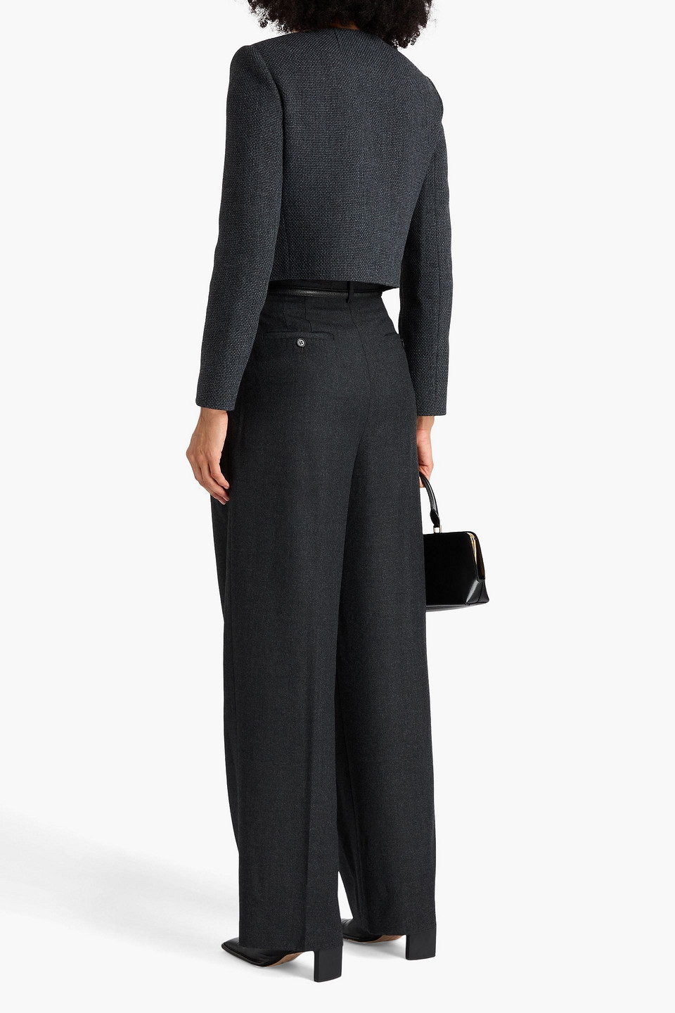 Theory - Cropped Tweed Jacket - Gray - Us 12 