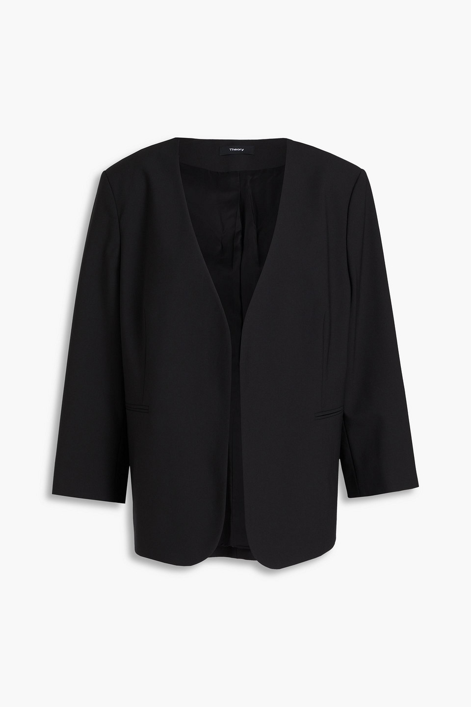 Theory Wool-blend Crepe Jacket In Black