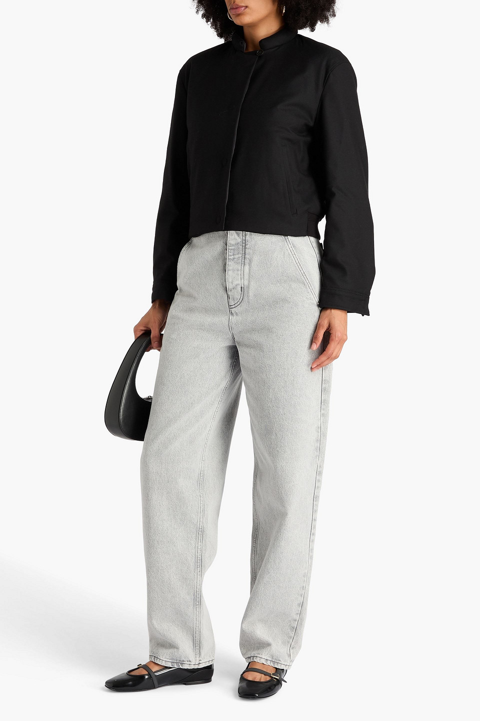  Theory - Wendbare Bomberjacke Aus Flanell - Schwarz - Xs 