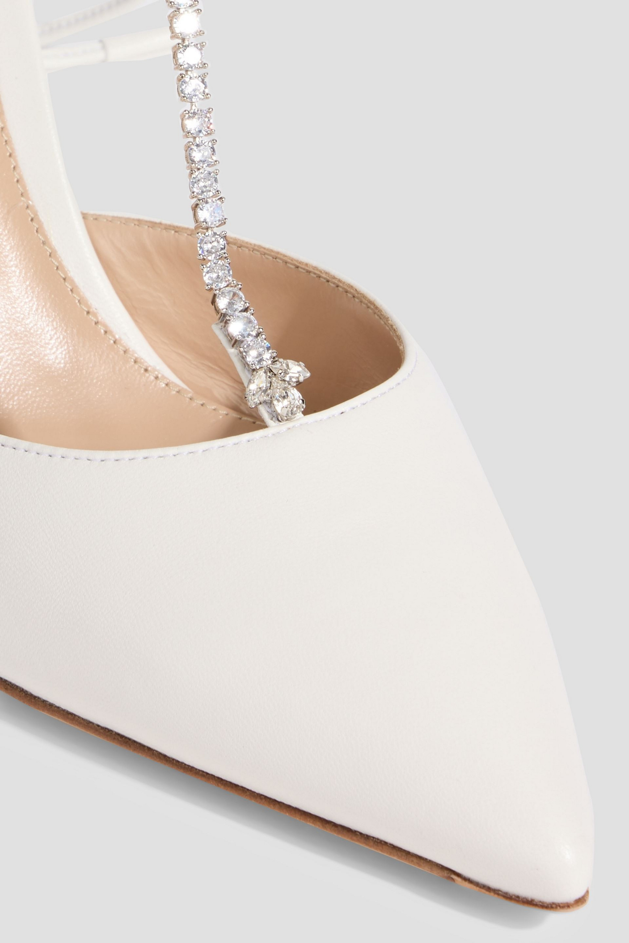 GIANVITO ROSSI Brilliant 85 crystal-embellished leather pumps