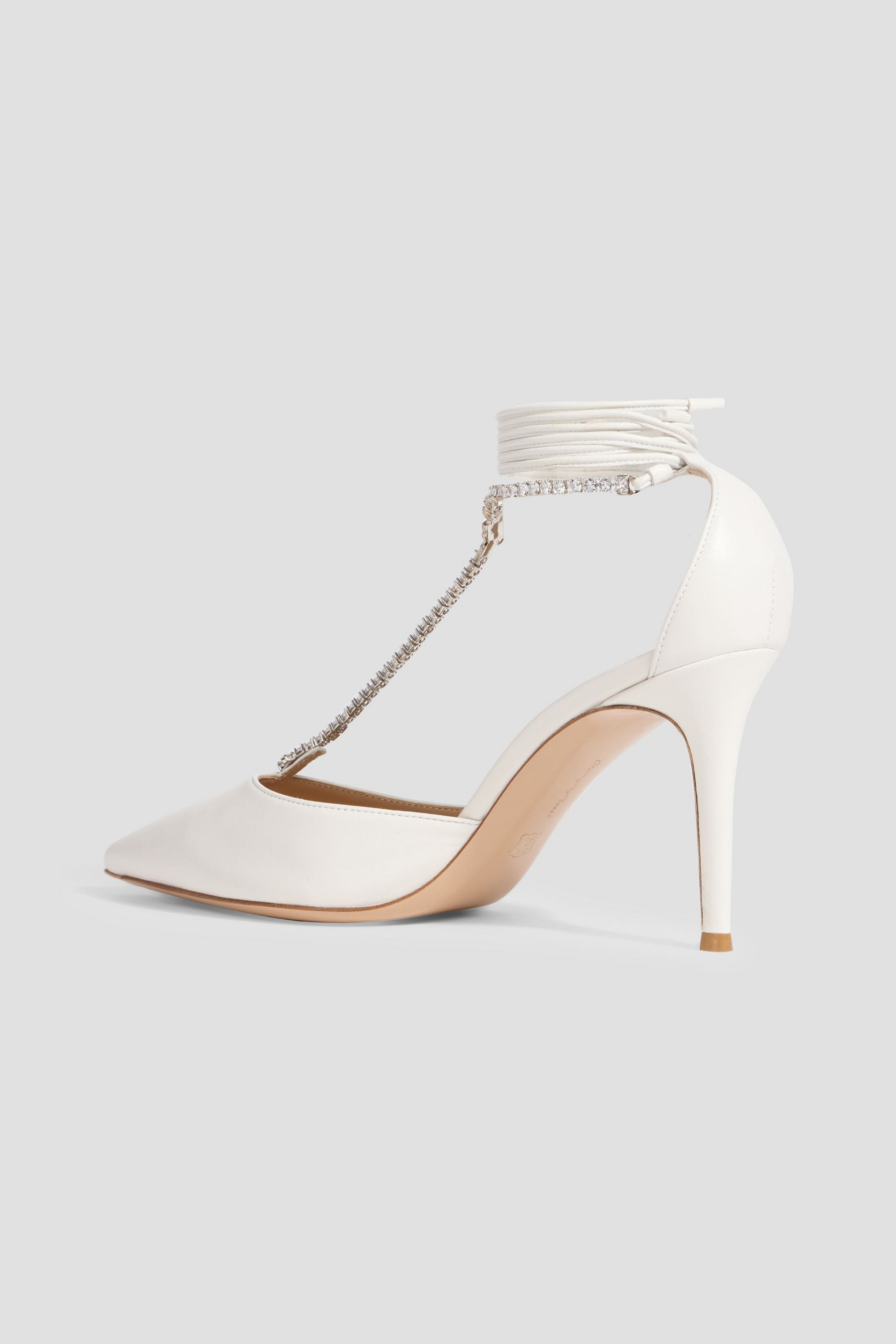 GIANVITO ROSSI Brilliant 85 crystal-embellished leather pumps