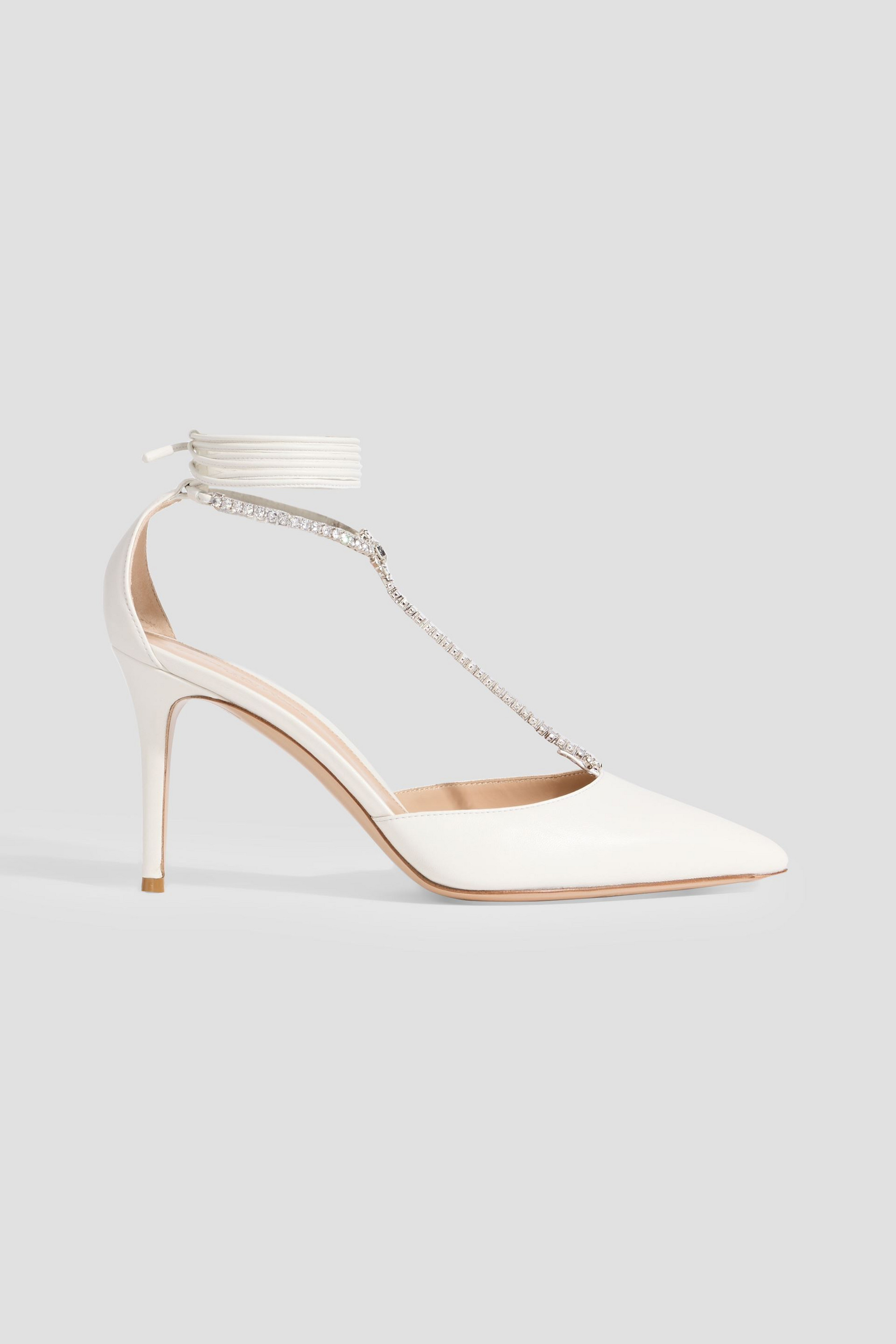 GIANVITO ROSSI Brilliant 85 crystal-embellished leather pumps