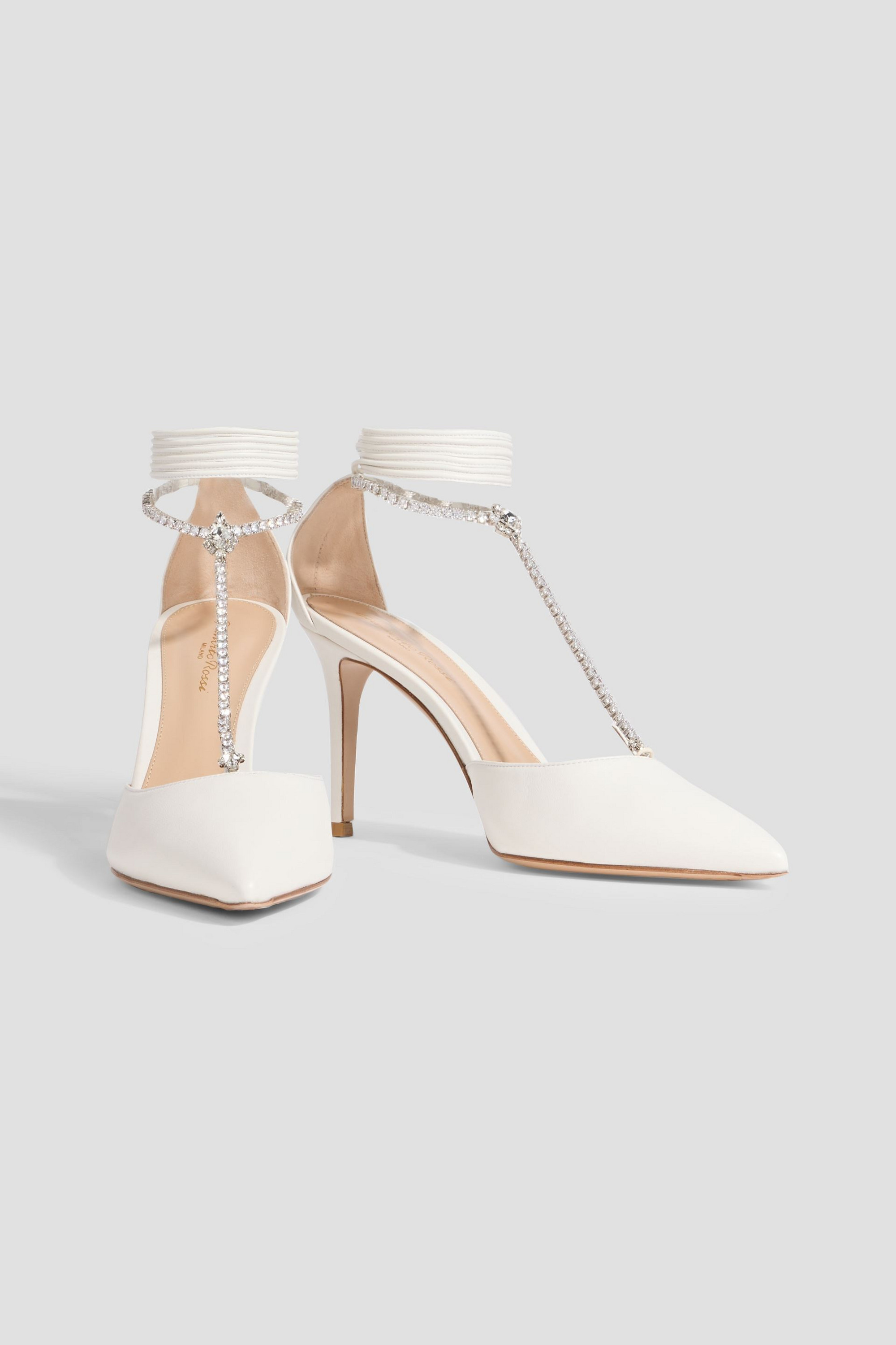 GIANVITO ROSSI Brilliant 85 crystal-embellished leather pumps