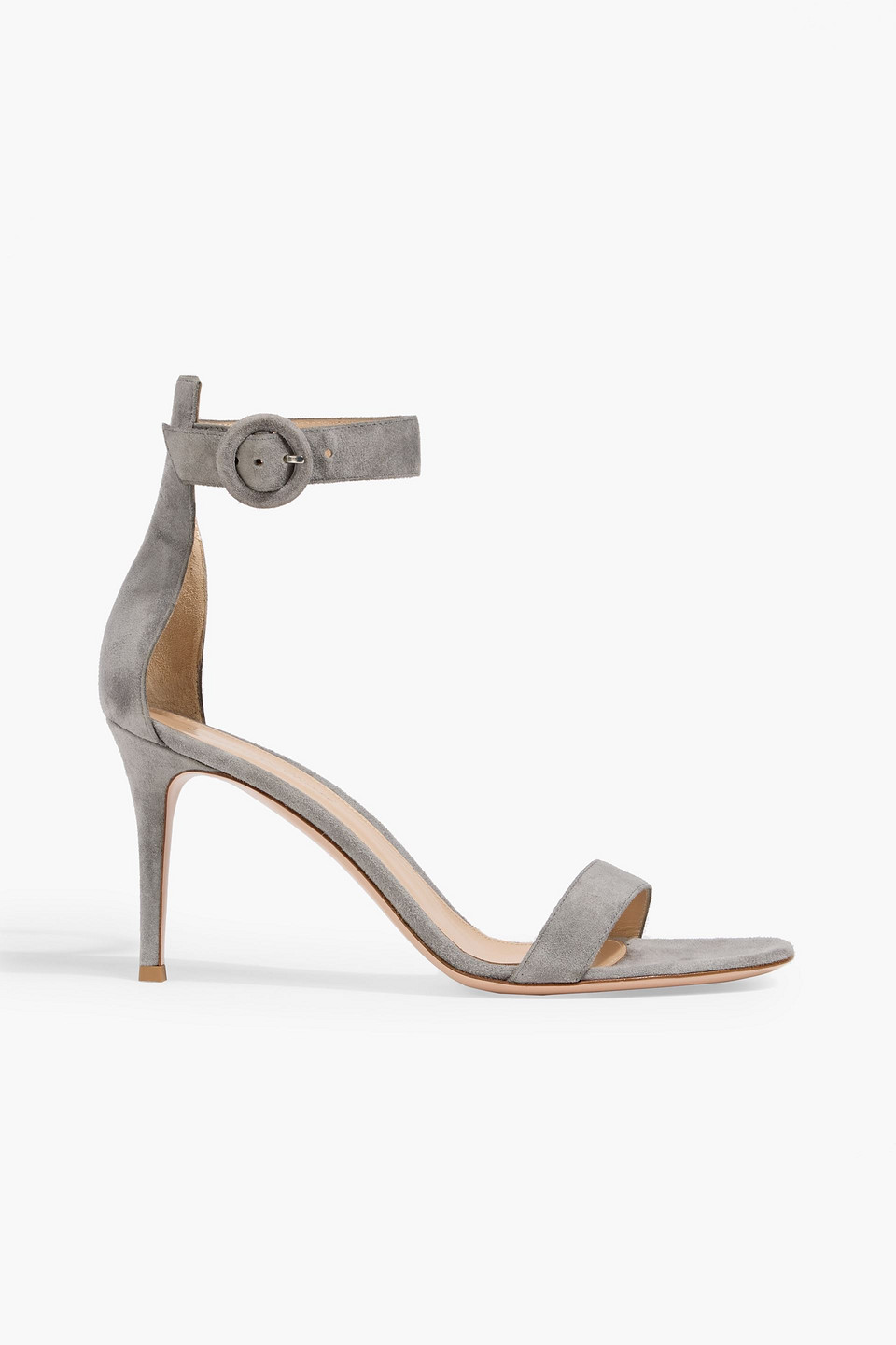 Gianvito Rossi Portofino 85 Suede Sandals In Gray