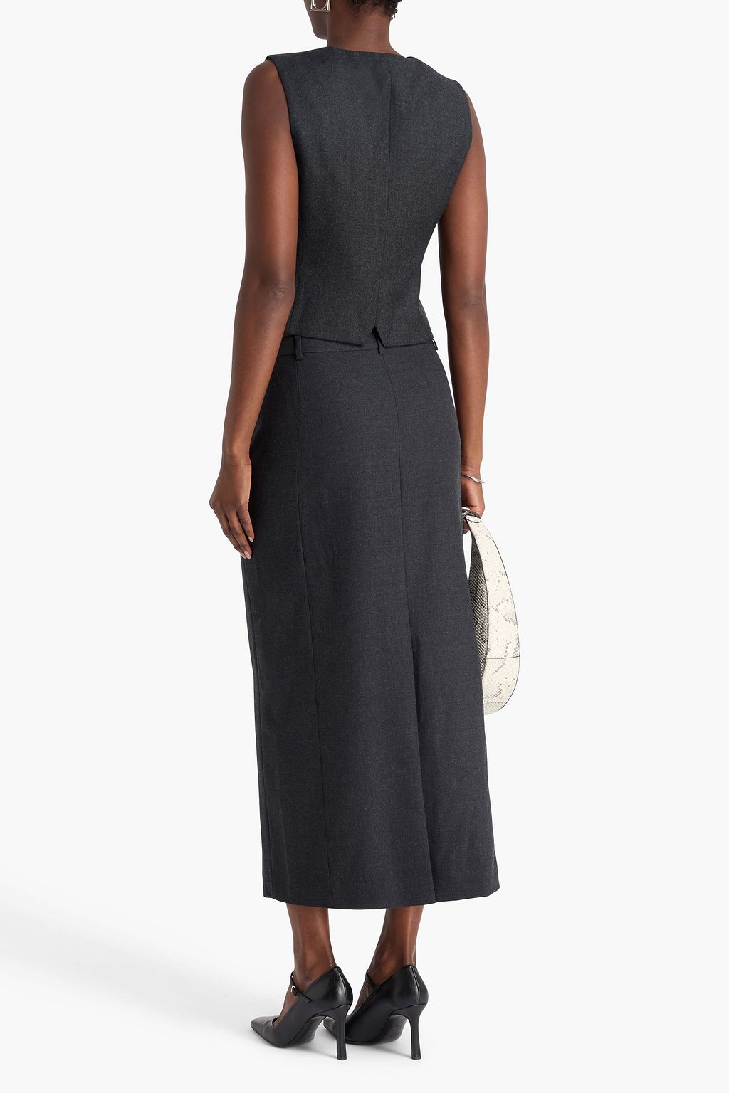 THEORY Flannel midi skirt