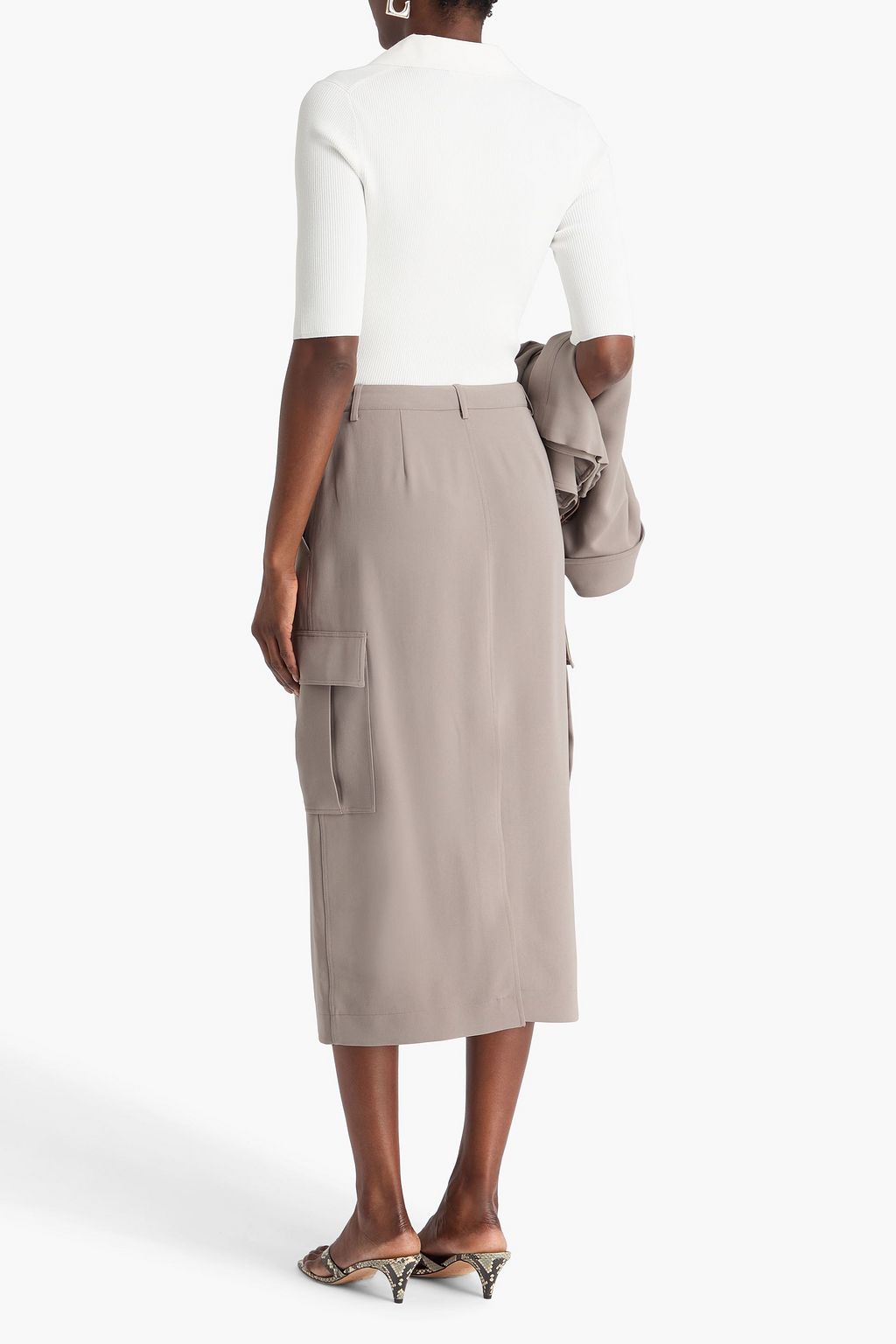THEORY Crepe midi skirt