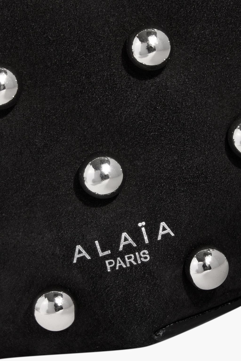 ALAÏA Folded small studded suede tote