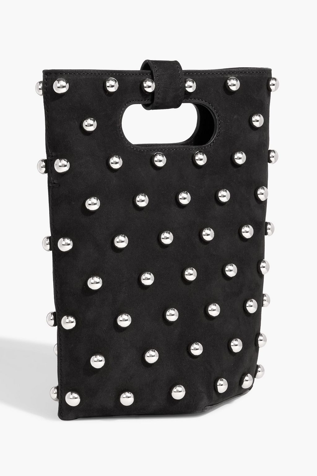 ALAÏA Folded small studded suede tote