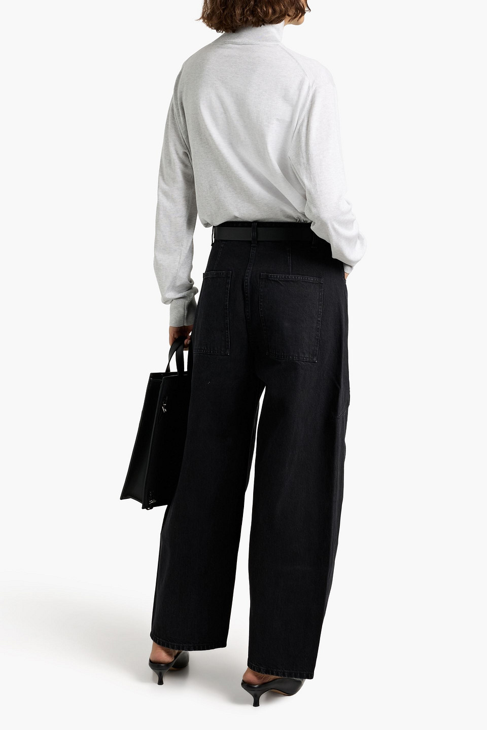 Tibi Rollkragenpullover Aus Baumwolle In Gray