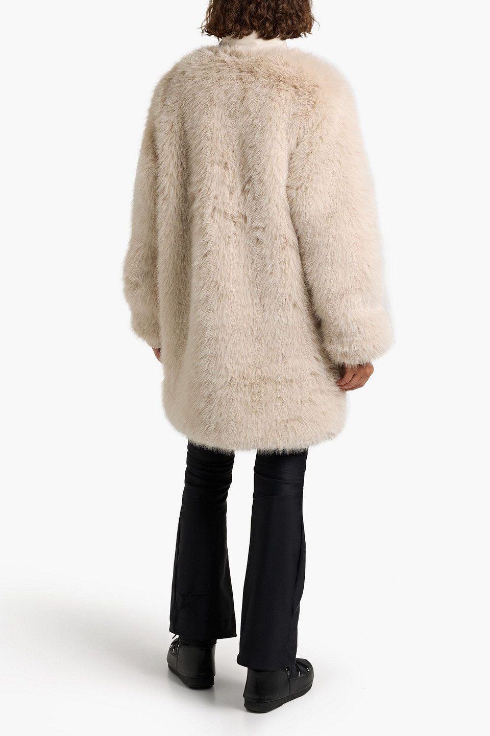 Perfect Moment Shell-trimmed Plush Coat In Pink