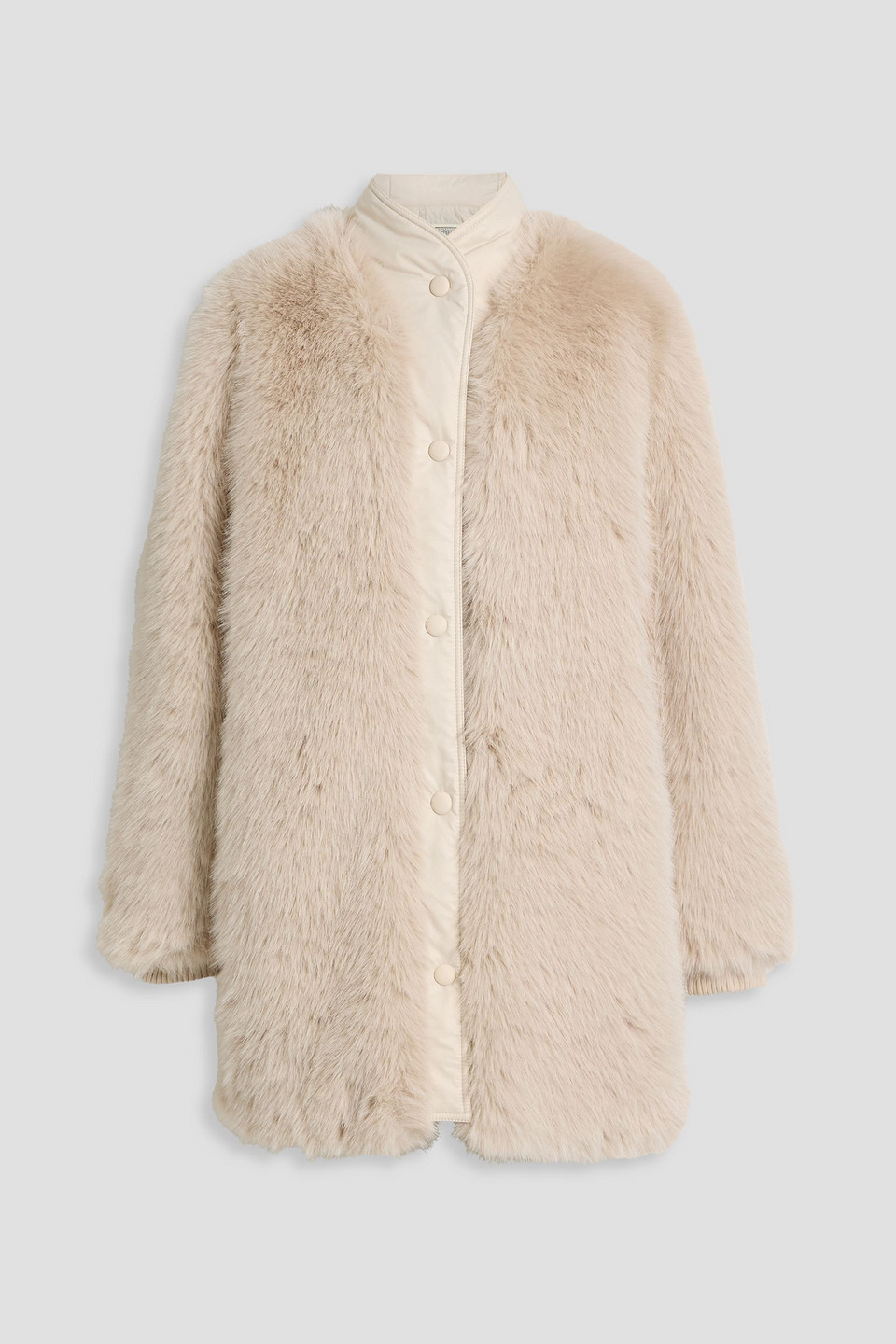Perfect Moment Shell-trimmed Plush Coat In Pink