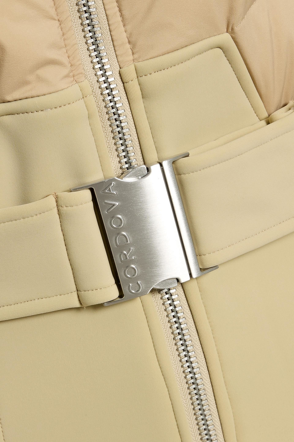 Cordova Ajax Quilted And Stretch-shell Down Ski Suit In Neutral