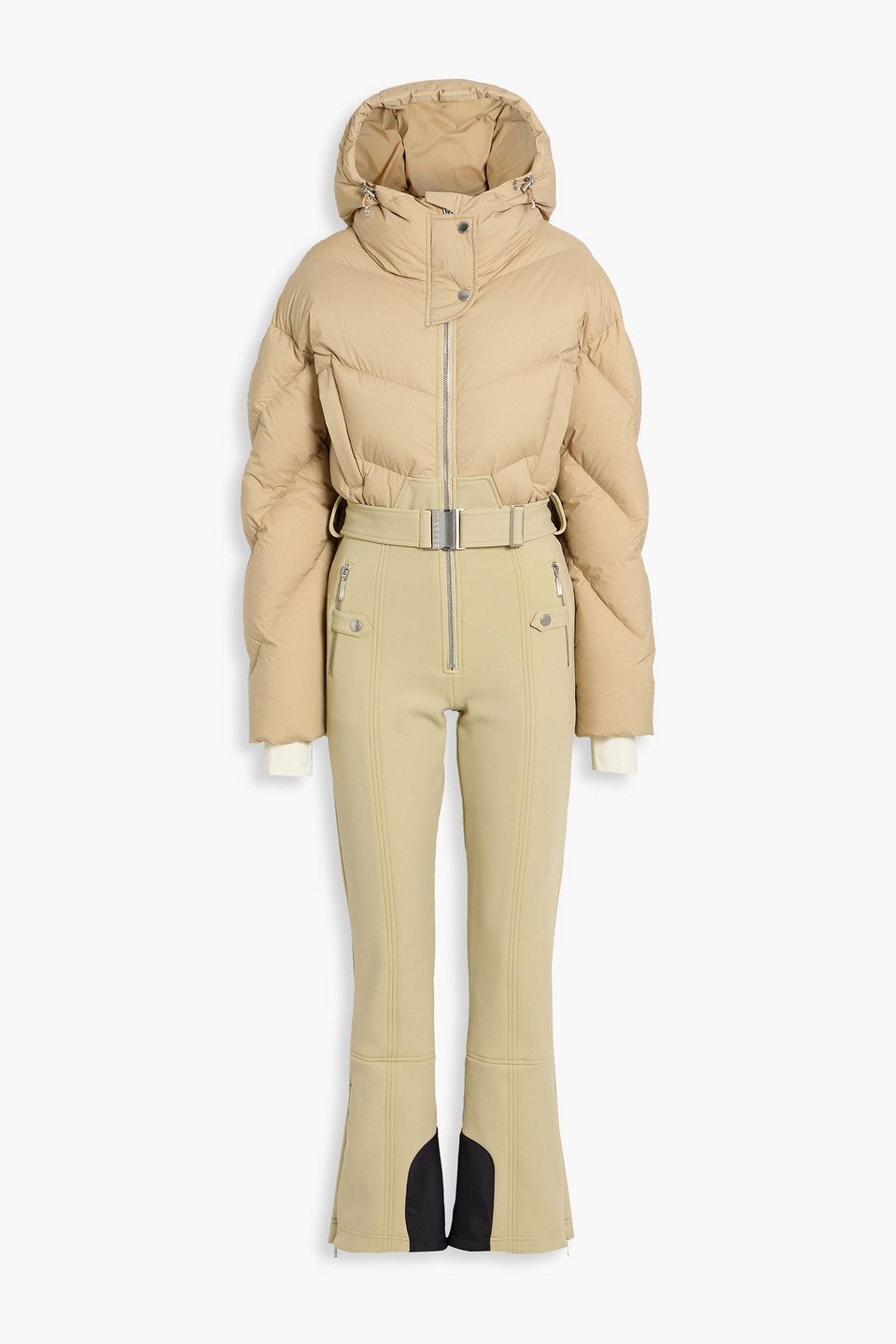 Cordova Ajax Quilted And Stretch-shell Down Ski Suit In Neutral