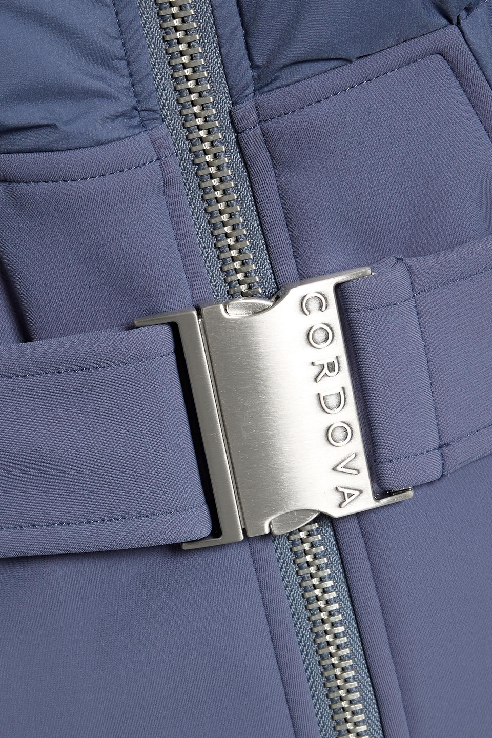 Cordova Ajax Quilted And Stretch-shell Down Ski Suit In Blue