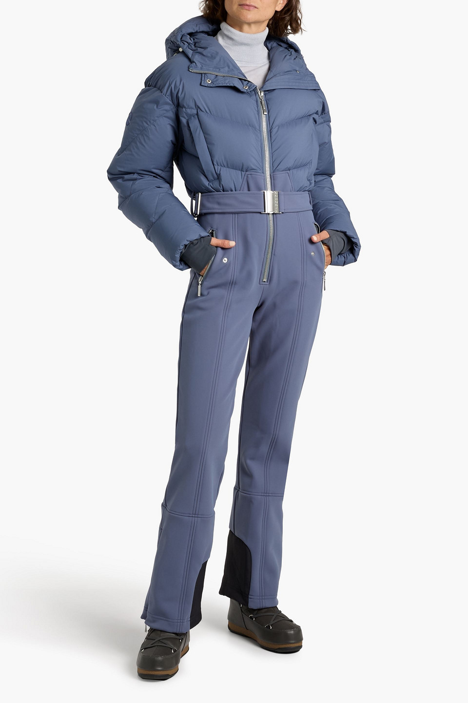 Cordova Ajax Quilted And Stretch-shell Down Ski Suit In Blue