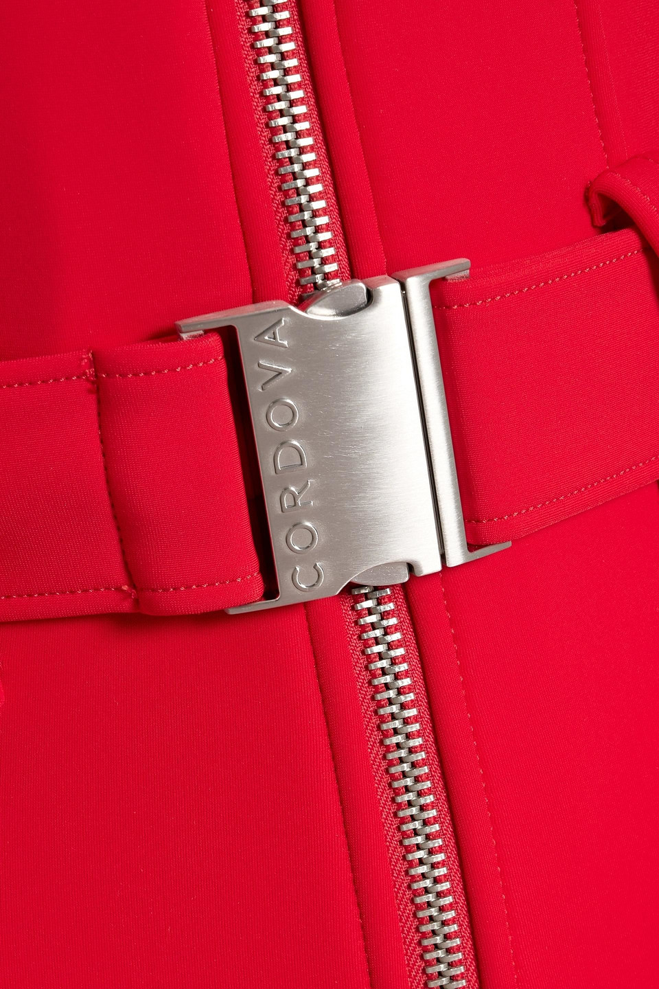 Cordova Belted Stretch-shell Ski Suit In Red