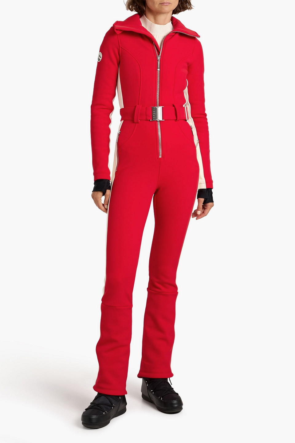 Cordova Belted Stretch-shell Ski Suit In Red