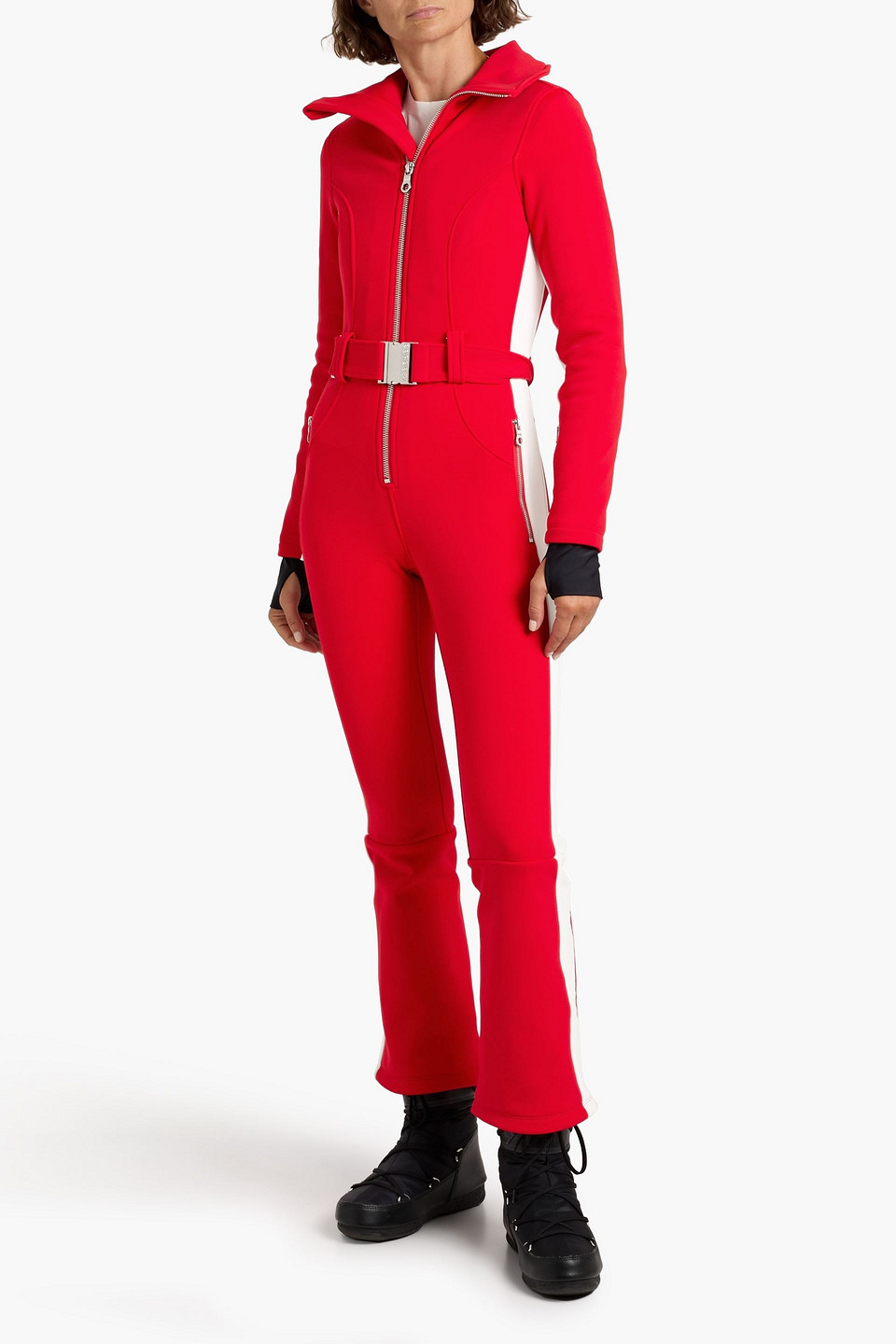 Cordova Belted Stretch-shell Ski Suit In Red