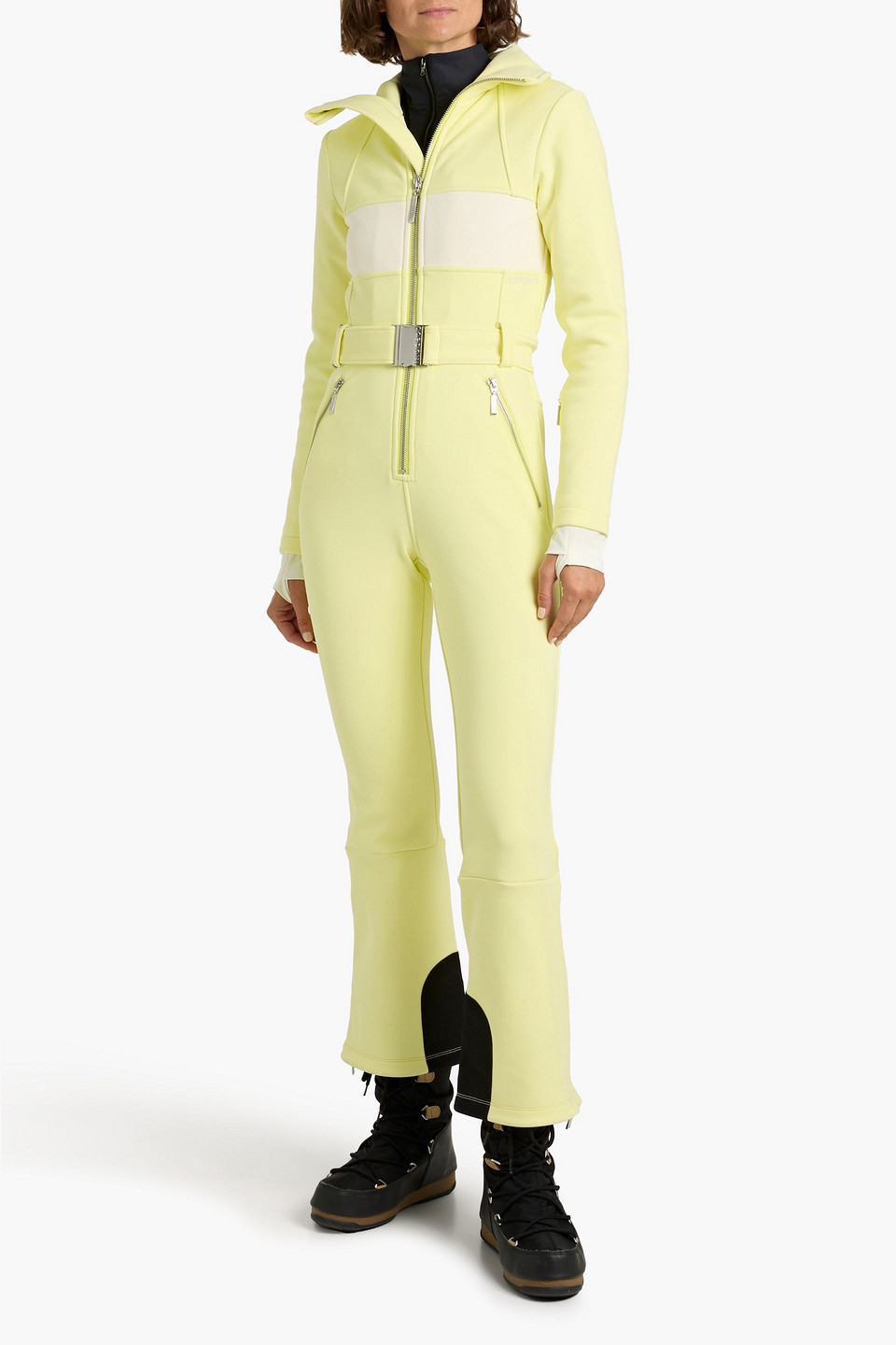 Cordova Fora Striped Softshell Ski Suit In Green