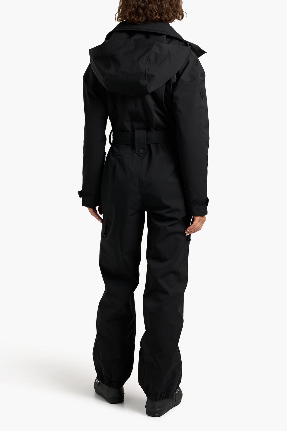 Cordova 3l Down Sommet Quilted Hooded Down Ski Suit In Black