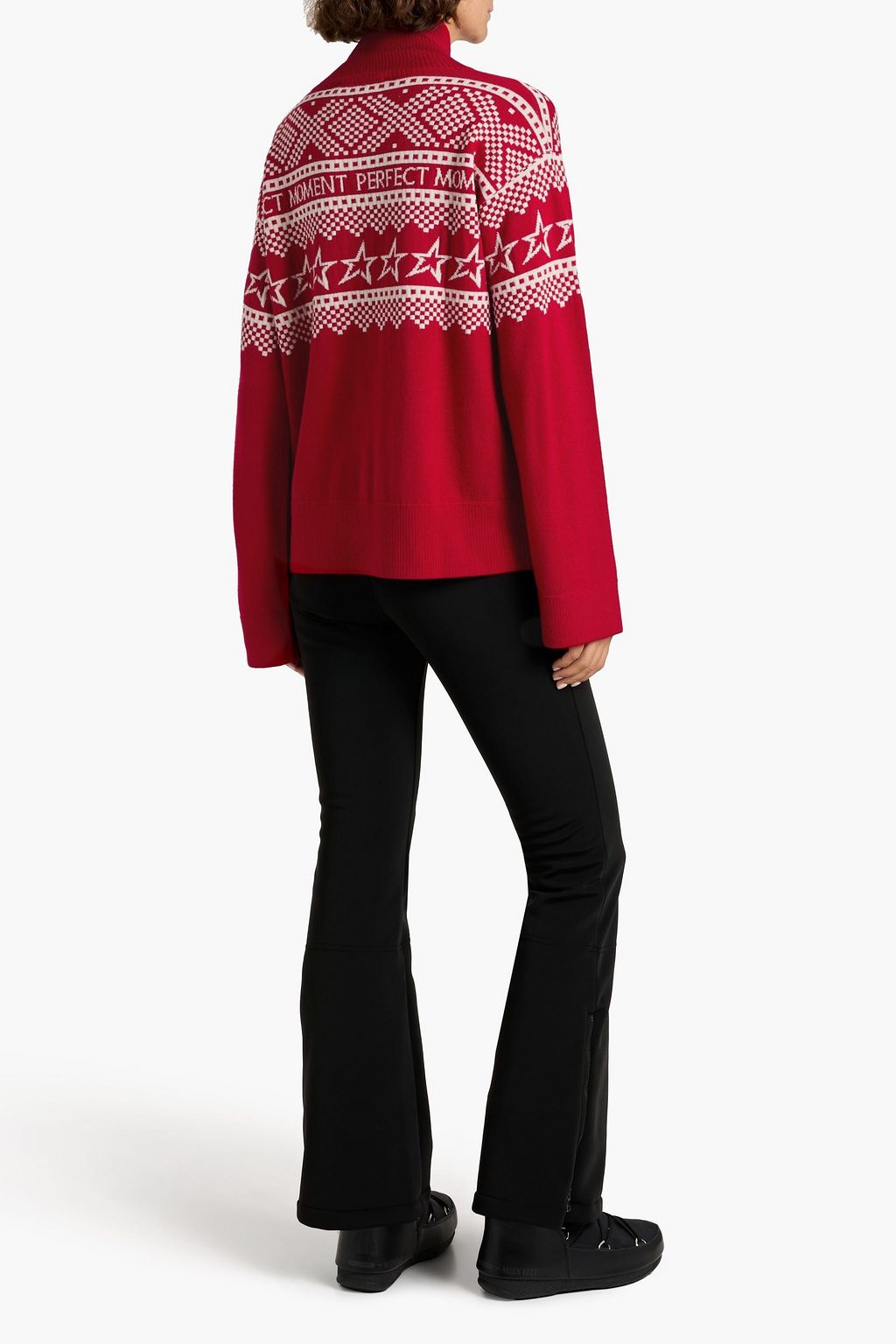 PERFECT MOMENT Intarsia merino wool turtleneck sweater