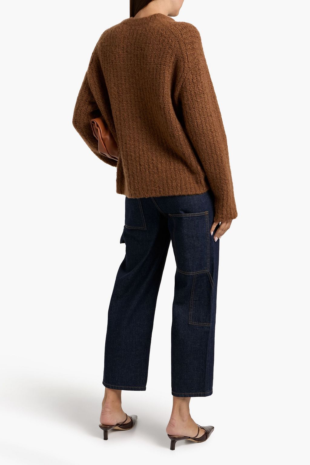 TIBI Spring Denim Slouchy cropped cargo jeans