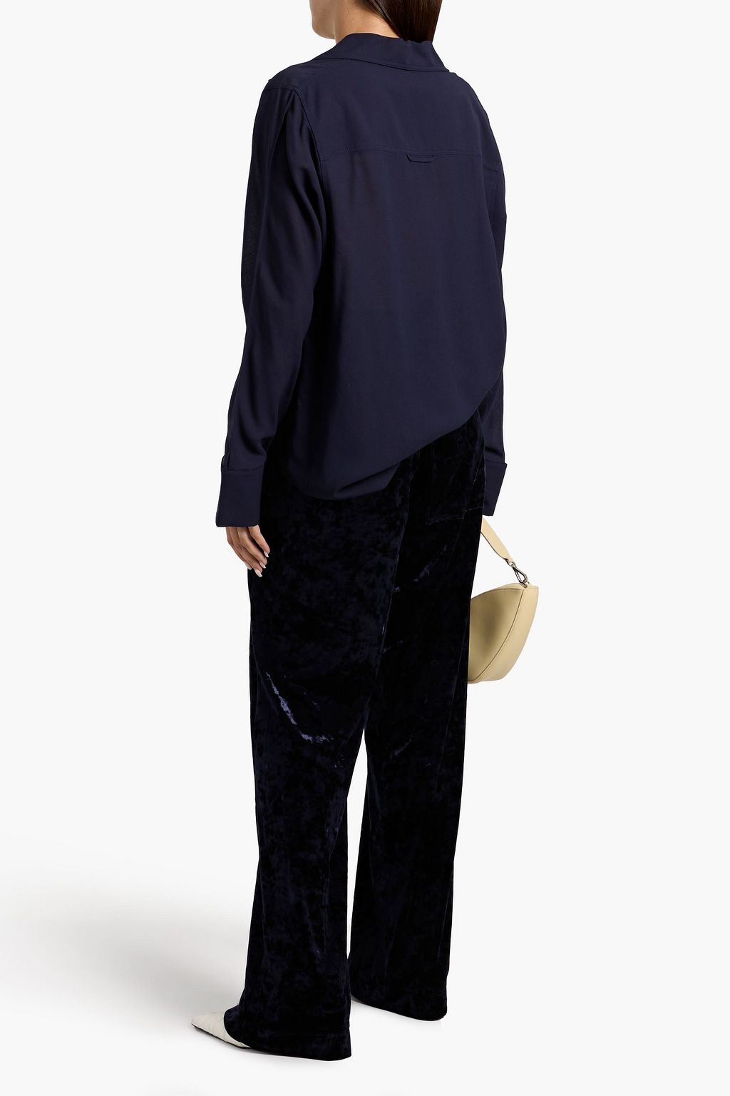TIBI Stretch-velvet wide-leg pants