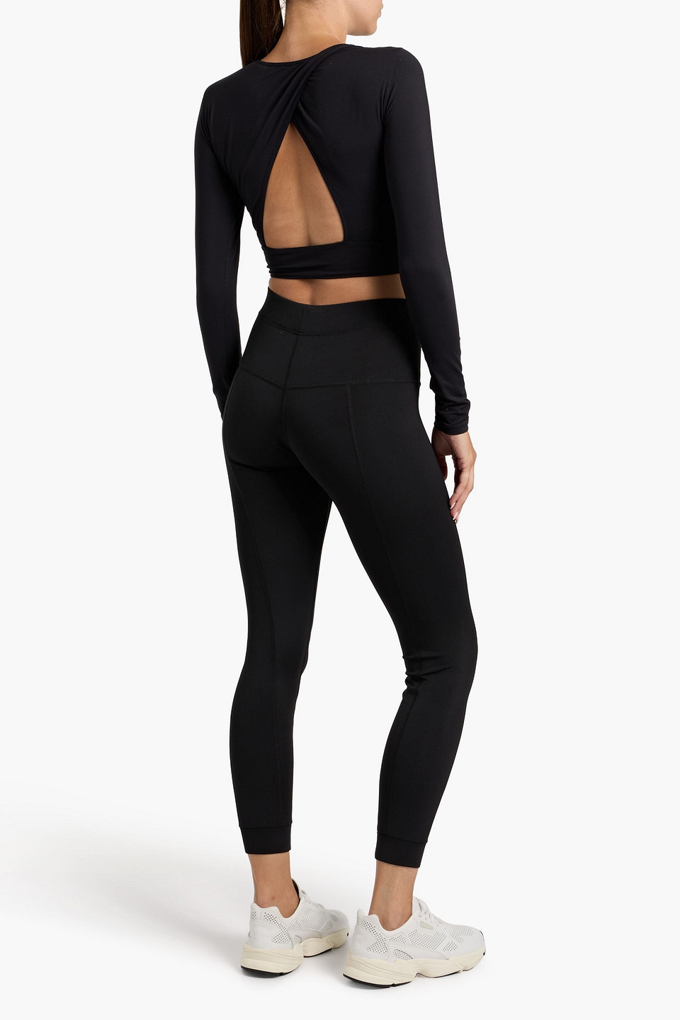 Tibi Cropped Scuba Leggings In Black