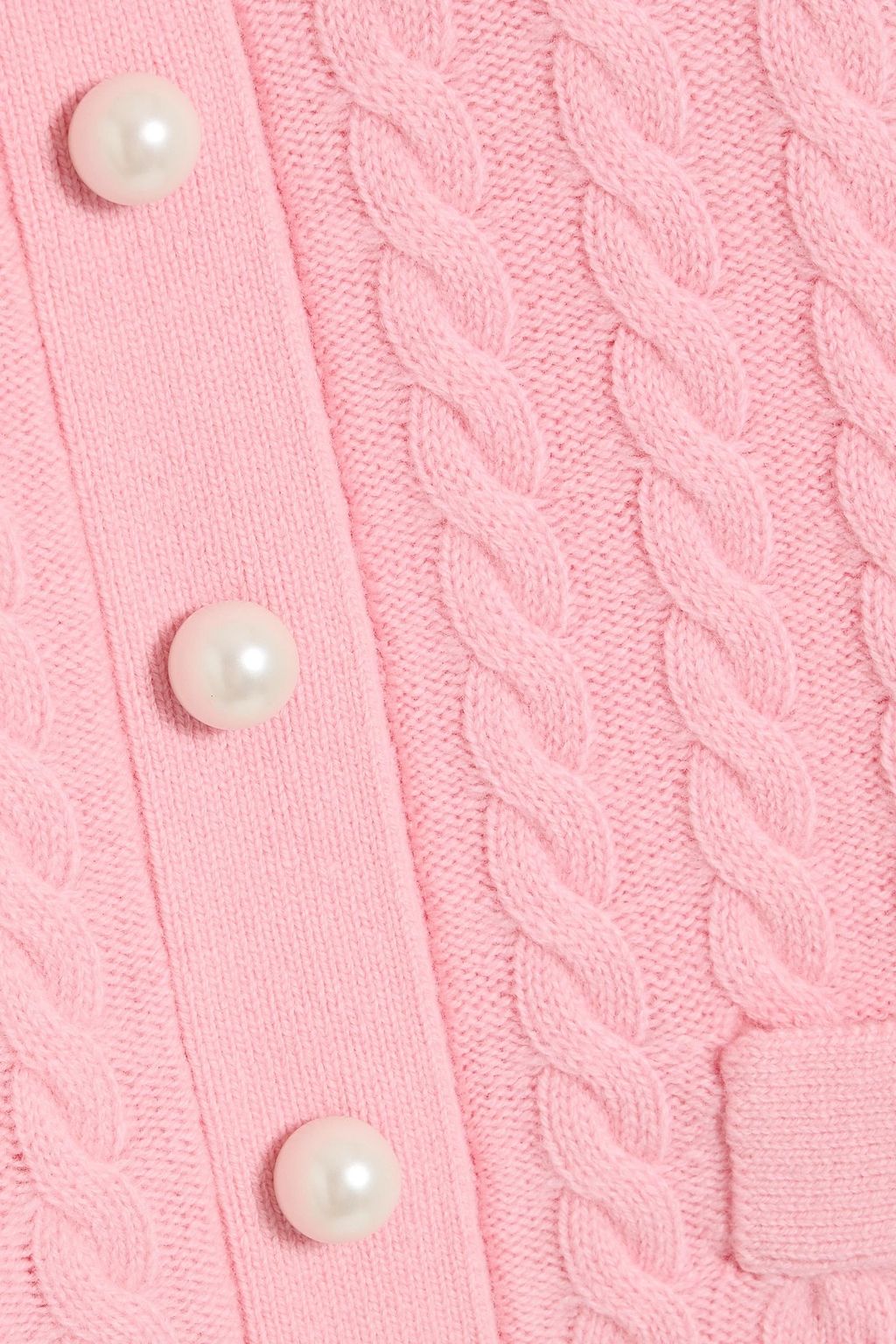 SANDRO Cropped cable-knit wool and cashmere-blend cardigan