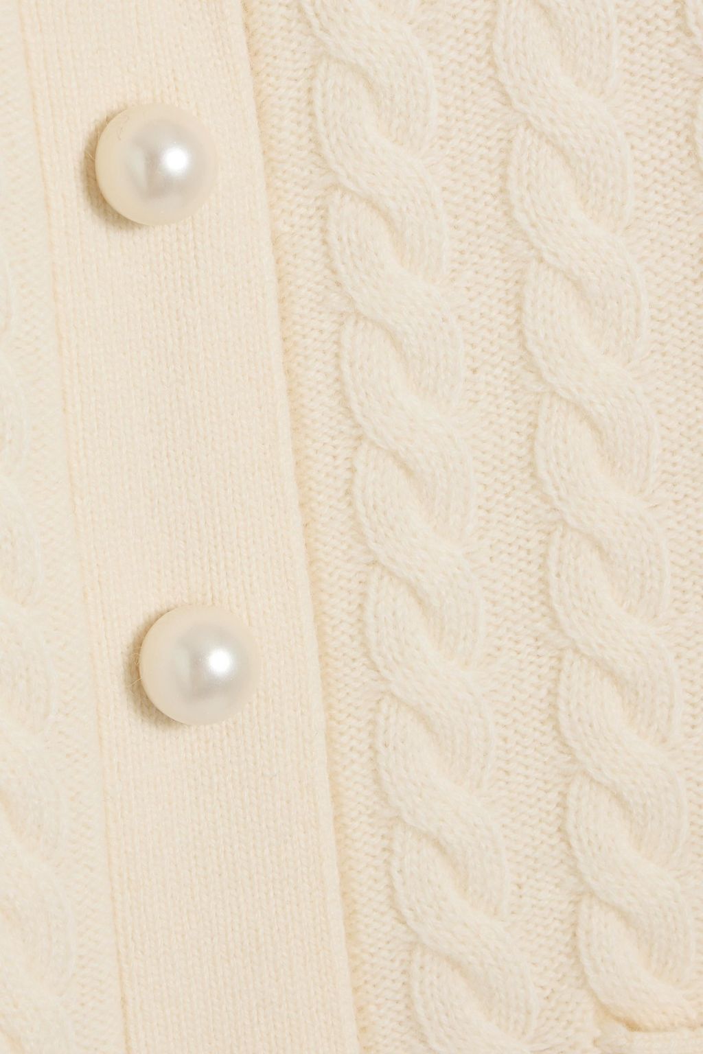 SANDRO Cropped cable-knit wool and cashmere-blend cardigan