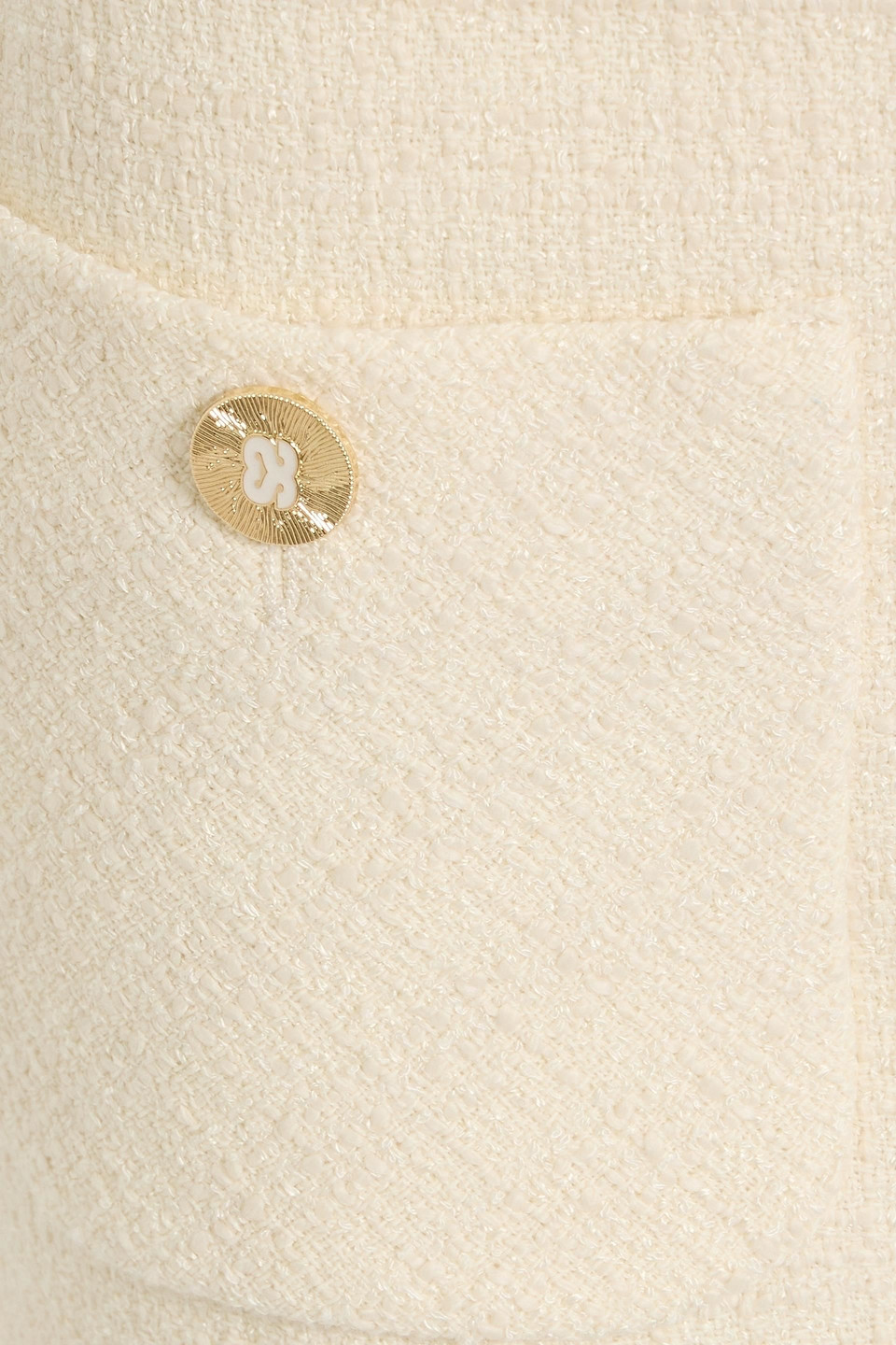 Sandro Embellished Tweed Mini Skirt In Neutral